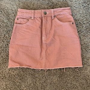 Pink Denim Skirt